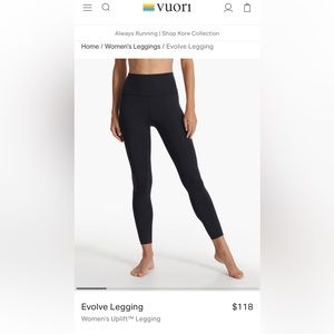Vuori Evolve leggings. Worn less than 5 times!!